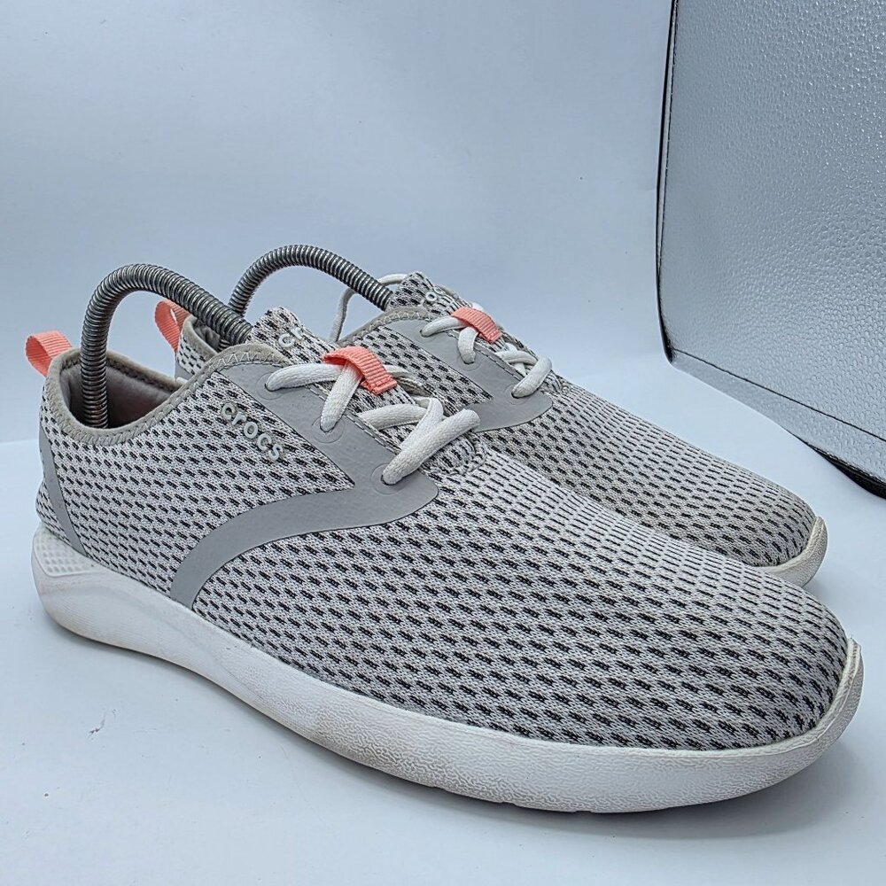 Crocs LiteRide Womens size 10 Gray Pink Sneaker Shoes Casual Walking Outdoors
